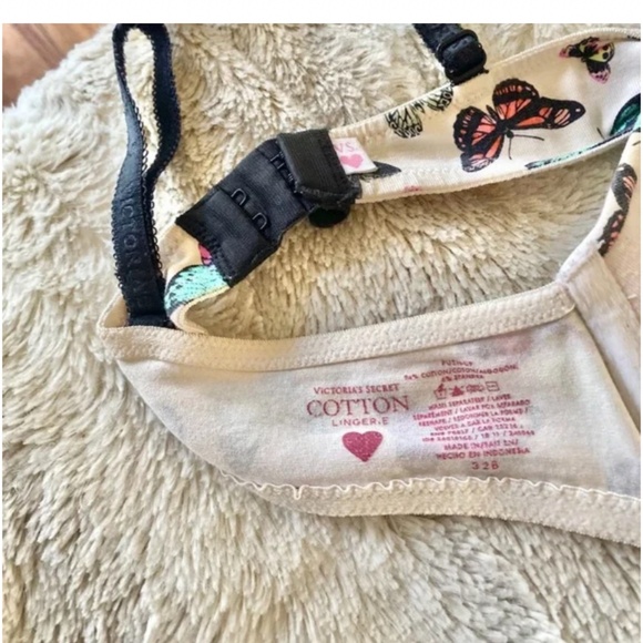 🪞 Pink VS butterfly printed cotton push up bra top 32b by victoria’s secret - Picture 3 of 5